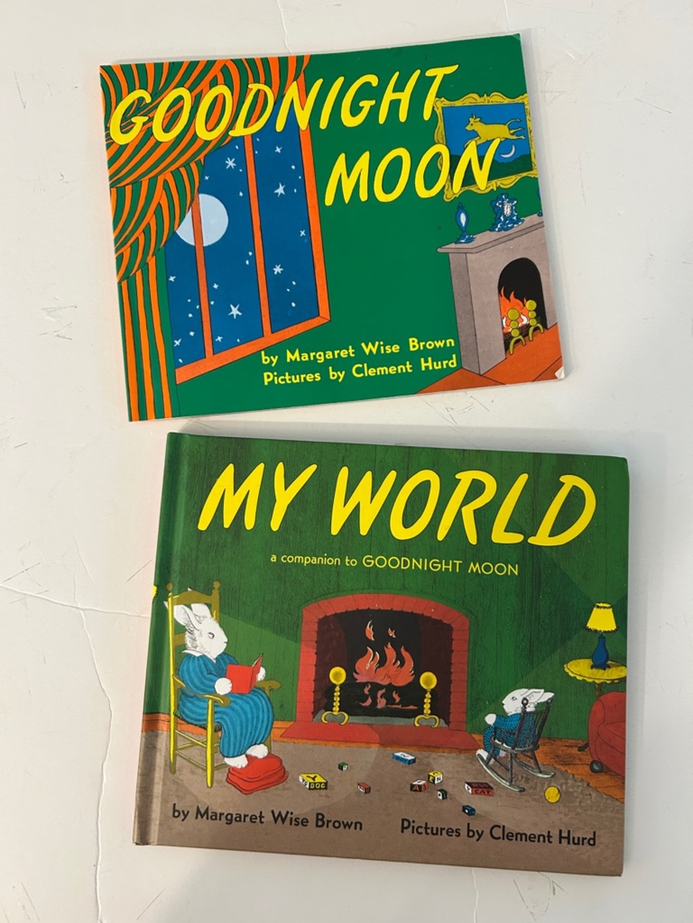 Goodnight Moon & My World by Margaret Wise Brown books 1 softcover 1 hardcover